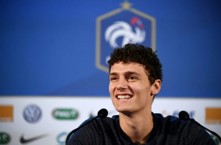 Le défenseur français Benjamin Pavard en conférence de presse à Istra, le 8 juillet 2018