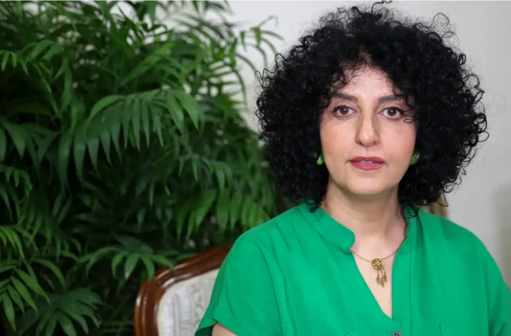 Narges Mohammadi à Téhéran le 16 janvier 2025 - Photo par NOOSHIN JAFARI / MIDDLE EAST IMAGES / MIDDLE EAST IMAGES VIA AFP