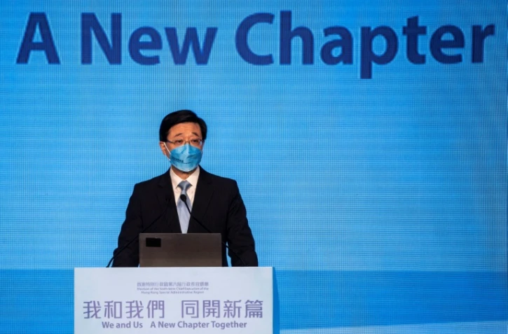 L'ex-patron de la sécurité de Hong Kong, John Lee, le 6 mai 2022 à Hong Kong
