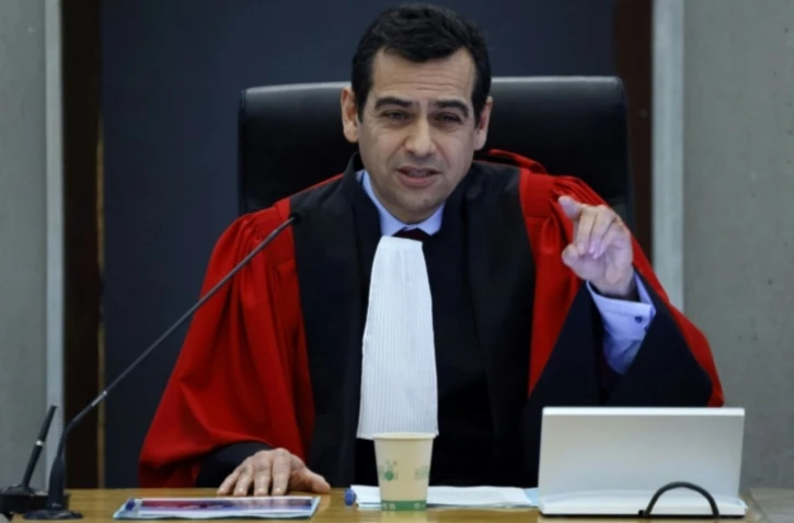 Peimane Ghaleh-Marzban, alors président judiciaire de Bobigny, lors d'une audience de rentrée à Bobigny, le 22 janvier 2024 ( AFP / Ludovic MARIN )