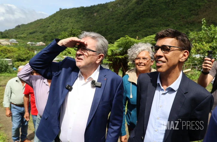 Younous Omarjee et Jean-Luc Mélenchon à Saint-Joseph