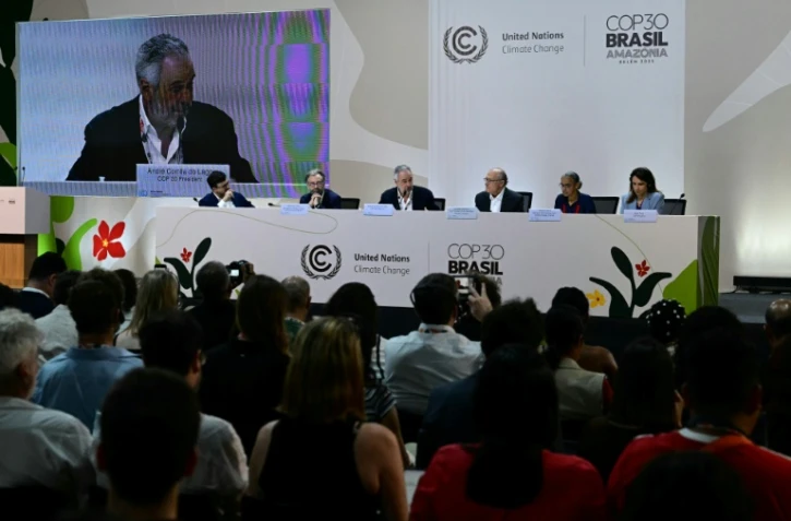Conférence de presse de dirigeants, à la COP30, à Belem (Brésil), le 17 novembre 2025