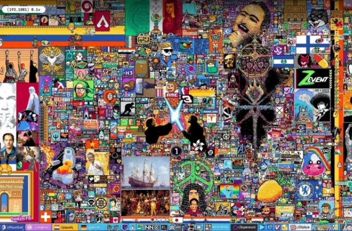 fresque géante virtuelle pixels reddit