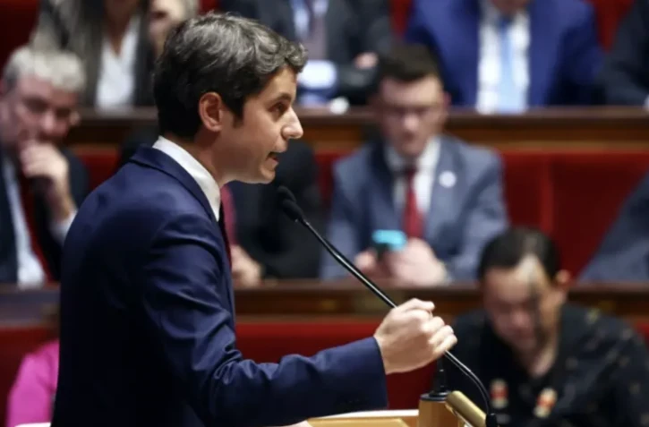 Le Premier ministre Gabriel Attal, le 30 janvier 2024 à l'Assemblée nationale, à Paris ( AFP / EMMANUEL DUNAND )