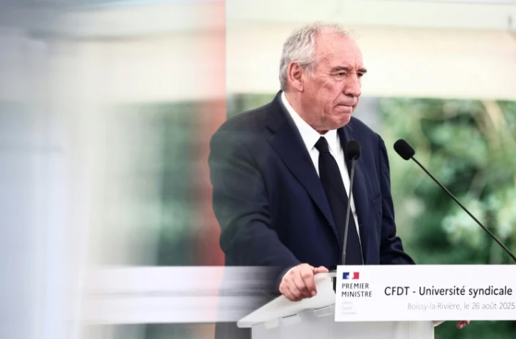 Le Premier ministre François Bayrou le 26 août 2025, à Boissy-la-Rivière, dans l'Essonne