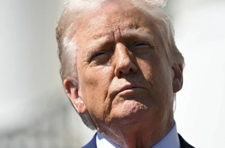 Donald Trump à Washington (Etats-Unis), le 9 avril 2025. (SAUL LOEB / AFP)