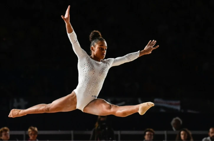 Mélanie de Jesus dos Santos, lors des Mondiaux de gymnastique de Montréal, le 4 octobre 2017 