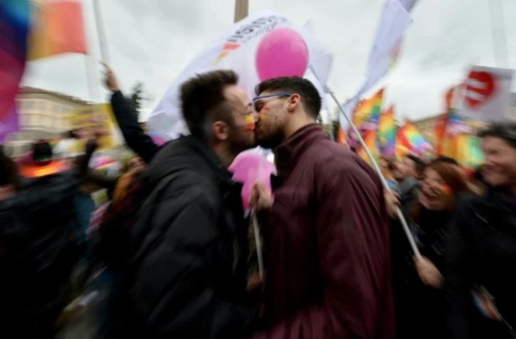 Des militants LGBT manifestent Ă Rome le 5 mars 2016