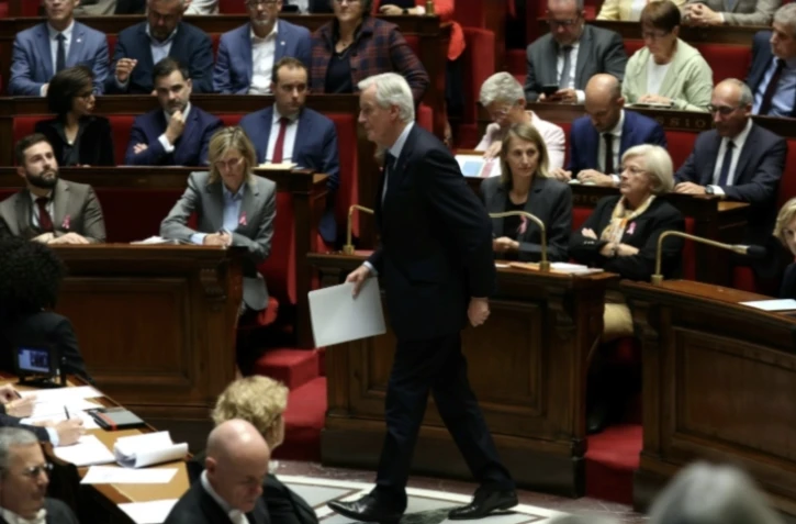 Michel Barnier peu avant son discours de politique générale à l'Assemblée nationale, le 1er octobre 2024 ( AFP / ALAIN JOCARD )