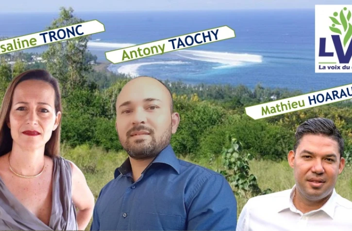 Isaline Tronc, Anthony Taochy, Mathieu Hoarau - liste La voix du Citoyen 