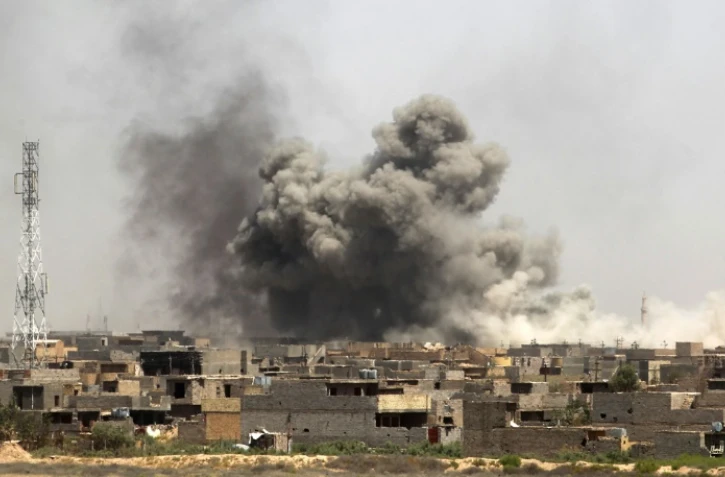 Un quartier de la ville de irakienne de Falloujah bombardé, le 13 juin 2016