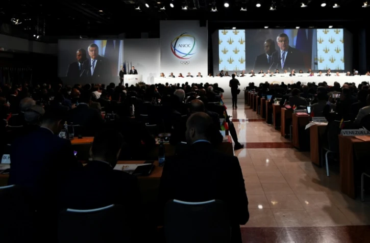 Le président du Comité international olympique (CIO) Thomas Bach lors d'un dicours devant l'Assemblée générale des comités nationaux olympiques, le 2 novembre à Prague.