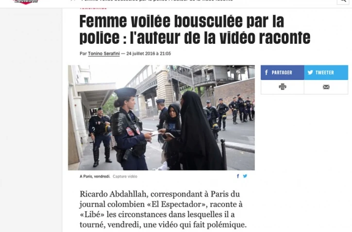 VIDEO - Une jeune maman voilée bousculée par un policier