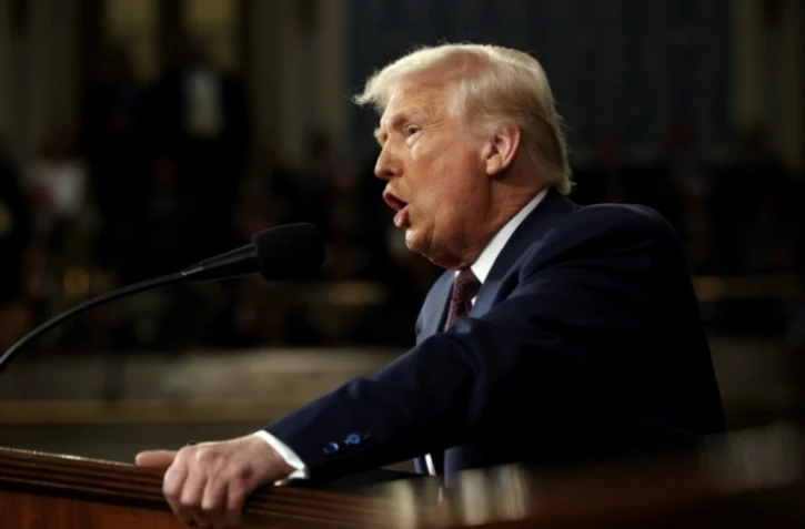 Donald Trump s'exprime devant le Congrès des Etats-Unis le 4 mars 2025 à Washington ( POOL / Win McNamee )
