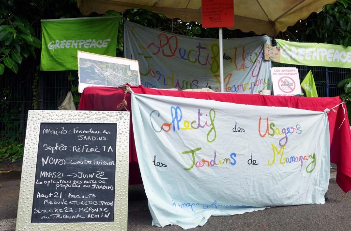 Manifestation pour la réouverture des Jardins de Manapany 