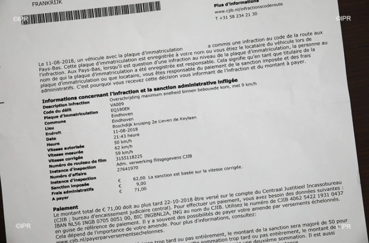 contravention Pays-Bas