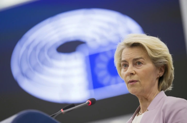 La présidente de la Commission européenne, Ursula von der Leyen, au Parlement européen à Strasbourg, le 9 juillet 2025