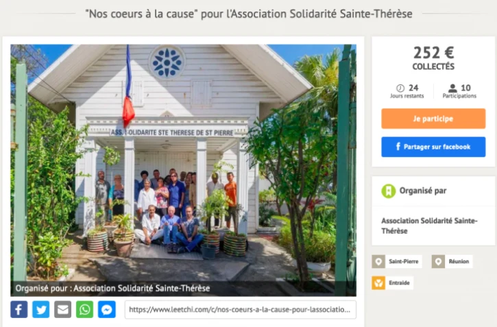 Saint-Pierre : une cagnotte leetchi pour l'Association Solidarité Sainte-Thérèse