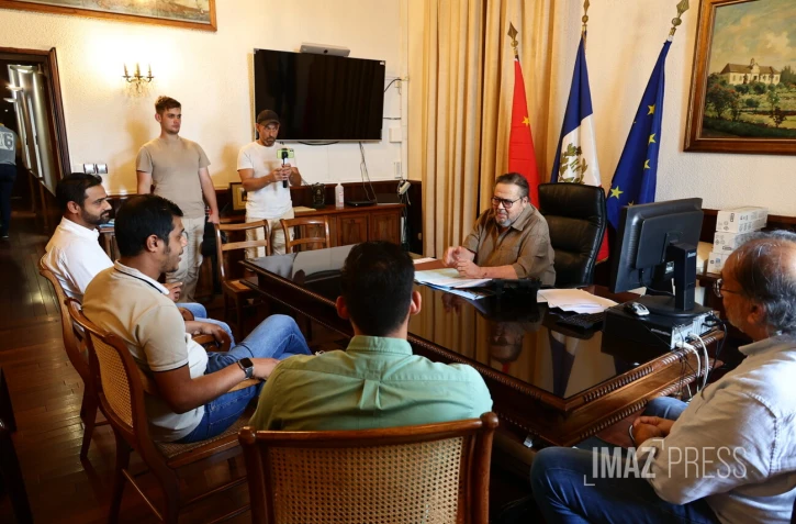 michel fontaine reçoit l'association des commerçants