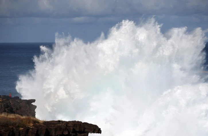 houle en bord de mer avec de grosses vagues