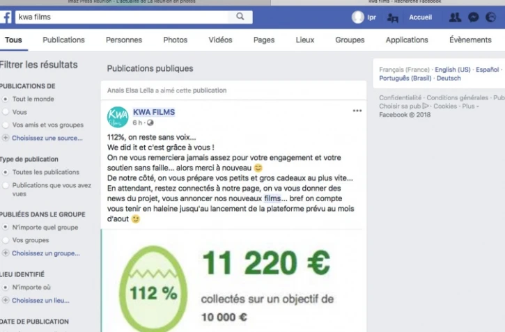 Kwa films : 11 220 euros collectés pour le cinéma de l'Océan Indien