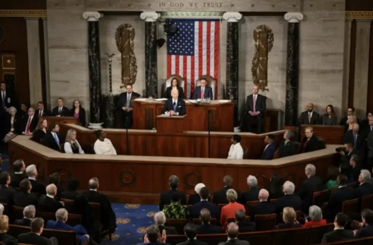 Joe Biden Ă Washington le 7 mars 2024 ( AFP / Mandel NGAN )