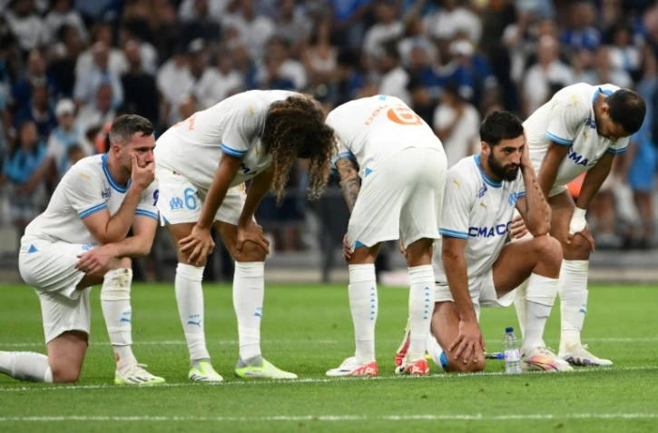 Les joueurs de Marseille au Vélodrome le 15 août 2023