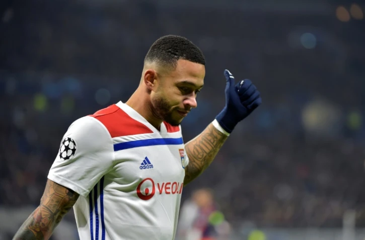 L'attaquant néerlandais de Lyon Memphis Depay en Ligue des champions contre Manchester City, le 27 novembre 2018 à Décines-Charpieu