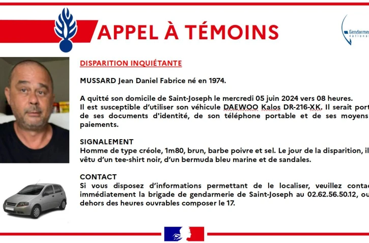 Saint-Joseph : depuis plus d'une semaine, Jean-Daniel Mussard est porté disparu