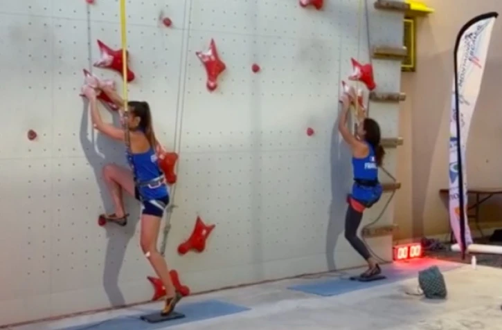 Entraînements de l'equipe de france d'escalade de vitesse 