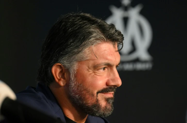 Le nouvel entraîneur de l'OM Gennaro Gattuso lors de sa présentation officielle à la presse  à Marseille, le 28 septembre 2023 
