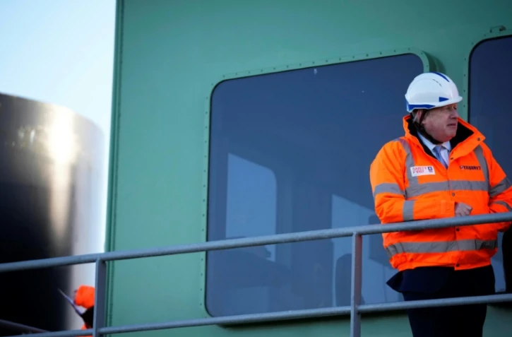 Le Premier ministre britannique en visite aux docks de Tilbury, le 31 janvier 2022