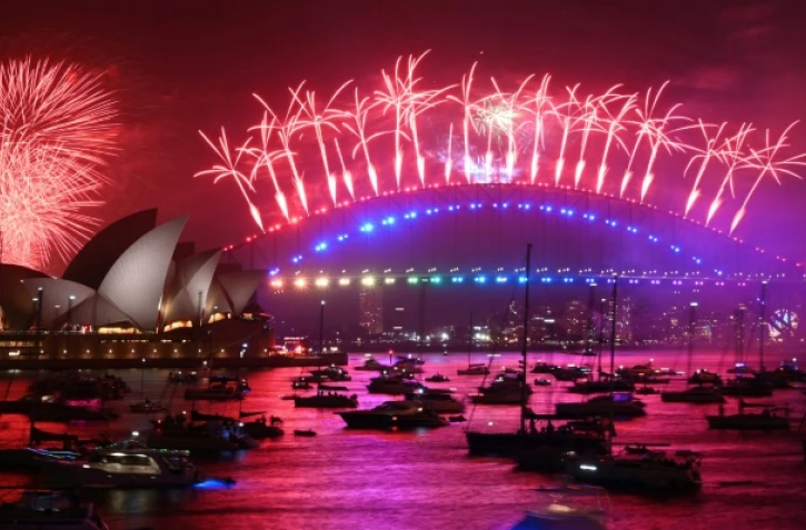 Feux d'artifice du Nouvel An Ă  Sydney le 1er janvier 2020