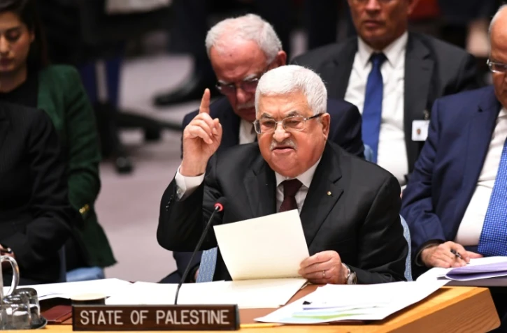 Le président palestinien Mahmoud Abbas s'exprime devant le Conseil de sécurité de l'ONU, le 11 février 2020