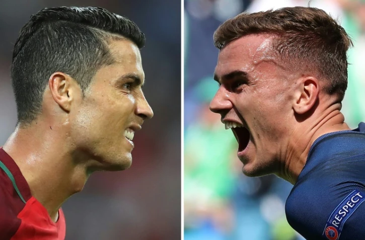 Photomontage de Cristiano Ronaldo (g) et Antoine Griezmann 