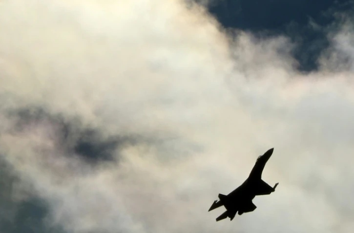 Un avion de chasse de l'armée russe dans le ciel de Moscou, le 27 août 2013