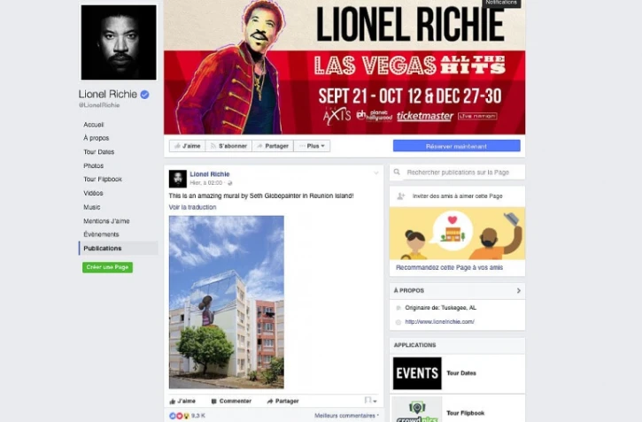 Lorsque Lionel Richie partage un graff de La Réunion