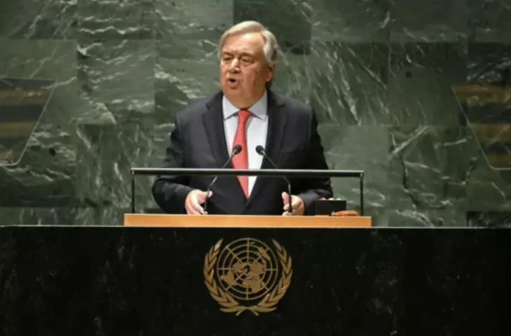 Le secrétaire général de l'ONU Antonio Guterres lors de l'Assemblée générale des Nations unies à New York, le 19 septembre 2023 ( AFP / TIMOTHY A. CLARY )