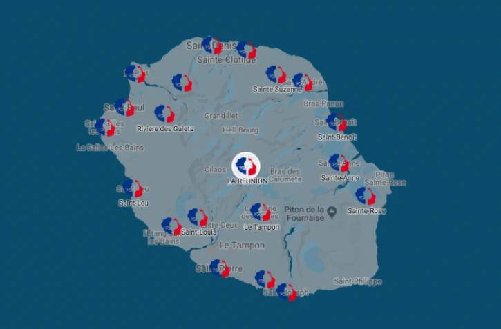 Les lieux de blocage des Gilets Jaunes réunionnais
