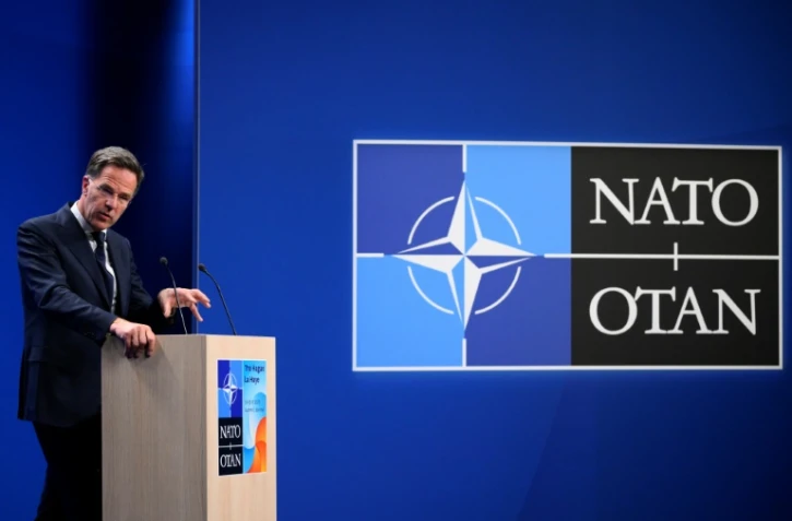 Le secrétaire général de l'Otan Mark Rutte, le 23 juin 2025 à La Haye