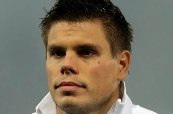 Ognjen Vukojevic sous les couleurs de l'équipe nationale de Croatie avant un match de qualifications pour la Coupe du monde 2014 contre l'Ecosse, le 15 octobre 2013 à Glasgow    