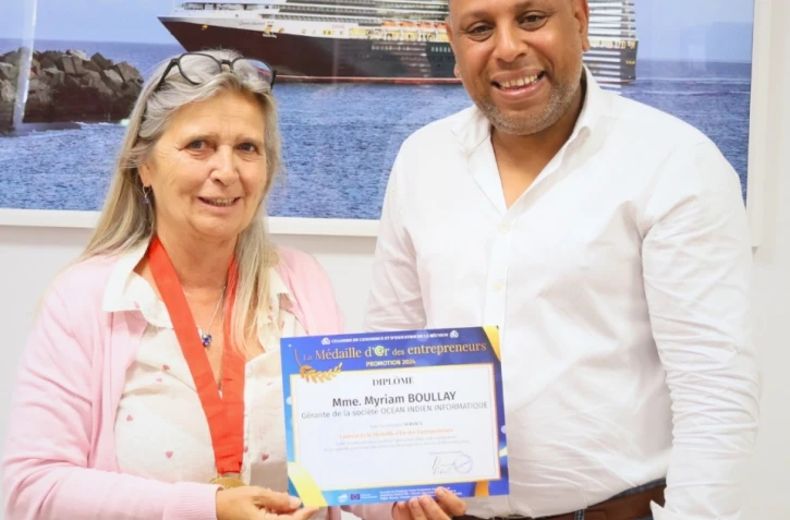  CCI Réunion : Myriam Boullay reçoit la Médaille d’or des Entrepreneurs 