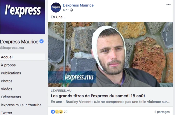 Bradley Vincent agressé à maurice
