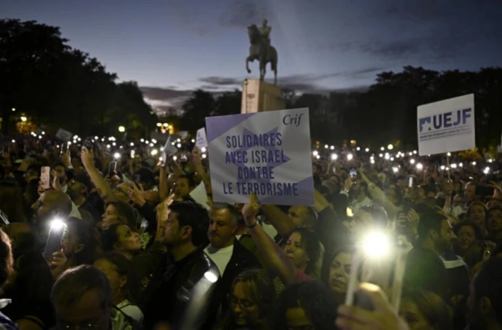 Rassemblement en solidarité avec Israël, place du Trocadéro à Paris, le 9 octobre 2023