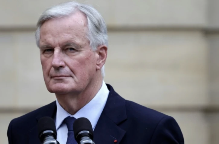 Le Premier ministre Michel Barnier à Matignon, lors de la passation de pouvoir, le 5 septembre 2024, à Paris ( POOL / STEPHANE DE SAKUTIN )
