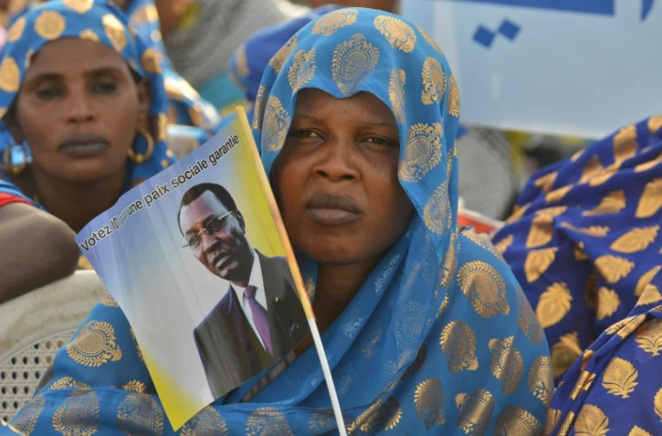 Des partisans du président sortant Idriss Deby lors d'un meeting électoral le 8 avril 2016 à Ndjamena