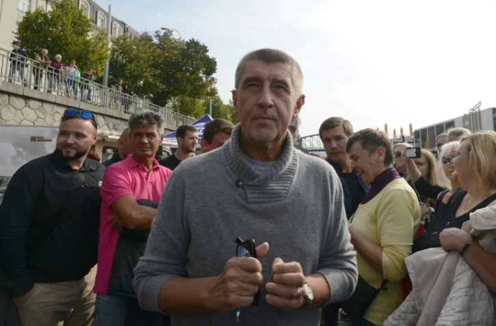 Le milliardaire tchèque Andrej Babis, lors d'un meeting de campagne à Prague, le 28 septembre 2017