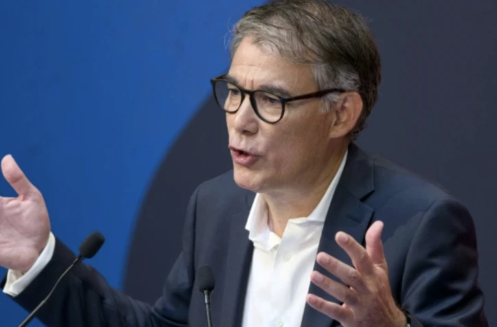 Le Premier secrétaire du Parti socialiste et députe Olivier Faure à Blois, le 31 août 2024 ( AFP / GUILLAUME SOUVANT )