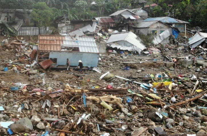 Le quartier de Pilar à Abuyog town dévasté par une coulée de boue, le 14 avril 2022