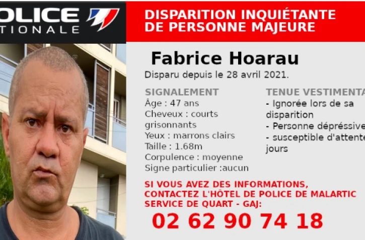 disparition inquiétante fabrice hoarau